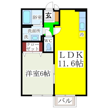 西鉄柳川駅 徒歩18分 2階の物件間取画像